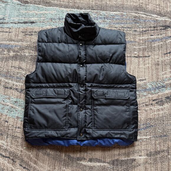 Men's Ten West Apparel Black Natural Goose Down Puffer Vest Jacket Sz Large L - Picture 1 of 6